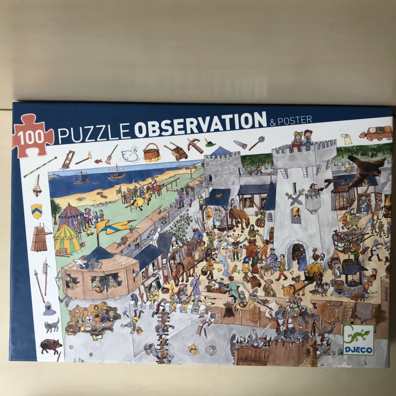 Djeco : Observation : 100 stukjes. Zoekplaat. Kasteel.
