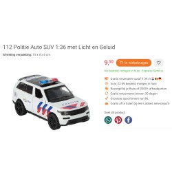 Politieauto. Het geluid doet het niet.