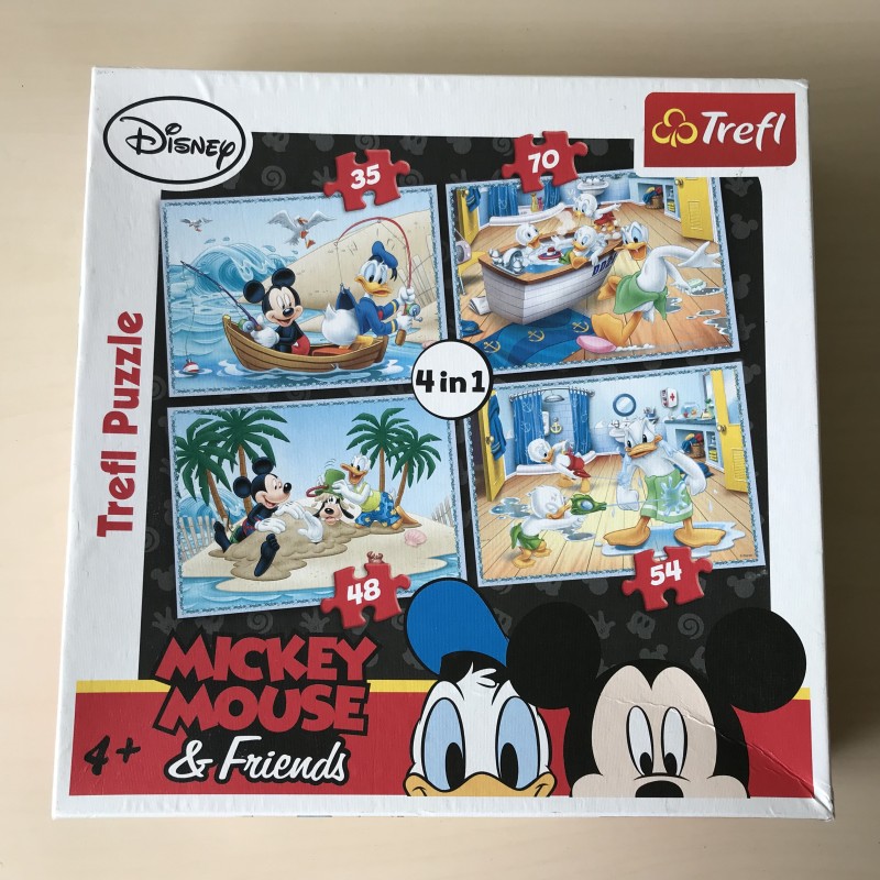 Mickey Mouse and friends. 4 in1:  35, 48, 54 en 70 stukjes