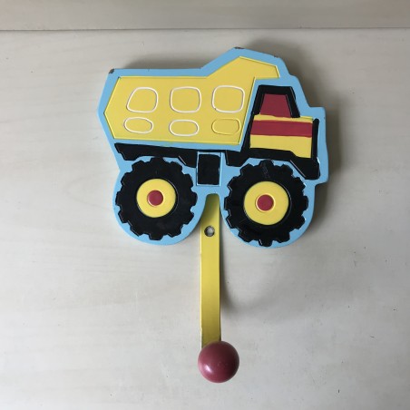 Houten zandwagen : kapstok met 1 haak.