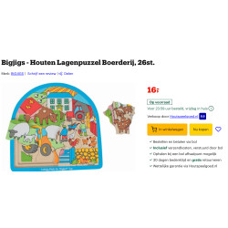 Puzzelplankje knopjespuzzel : 6 stukjes, 8 stukjes en 12 stukjes.