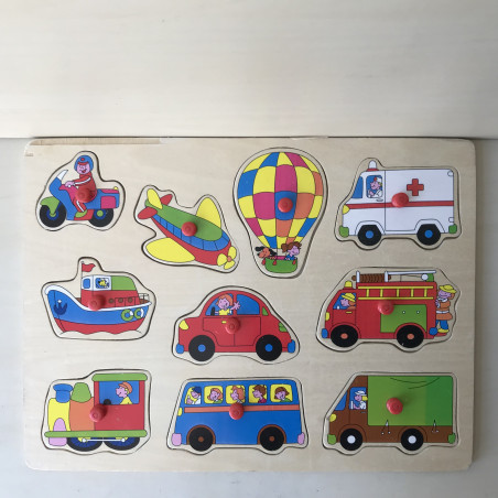 Puzzelplankje Knopjespuzzel : 10 stukjes.