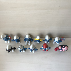 Smurfen : 11 stuks. Peyo. 5 cm. hoog.