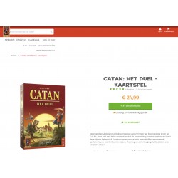 999 Games. Catan : Het Duel, groot kaartspel.