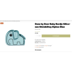 2 babybordjes Done by Deer. Olifant