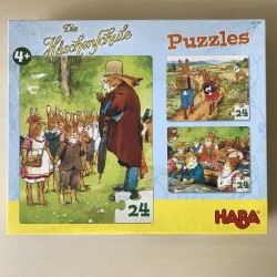 Haba : 3 puzzels. De hazenschool. 3x24 stukjes