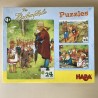 Haba : 3 puzzels. De hazenschool. 3x24 stukjes