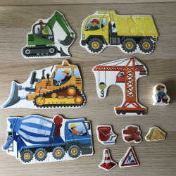 Haba : 3 puzzels. Bouwterrein. Leeftijd 2+