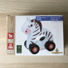 Houten zebra op wielen