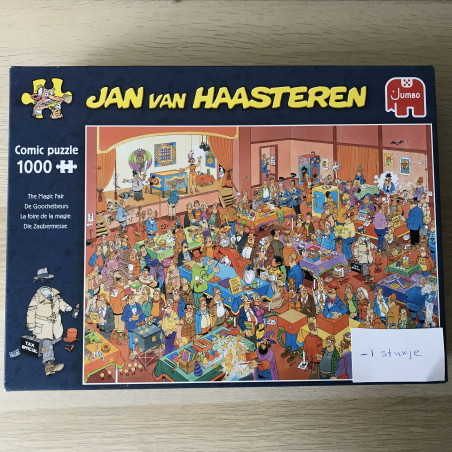 -1 stukje. Jan van Haasteren : De goochelbeurs . 1000 stukjes.