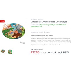 Puzzel: Reis, ontdek, leer. Dinosaurussen. 205 stukjes
