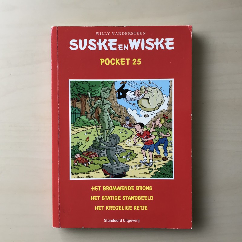 Suske en Wiske : Het brommende brons, het statige standbeeld, het kregelige Ketje. Pocket 25.