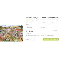 -1 stukje. Gibsons : Teddy Bears & Tricycles . 500 stukjes XL