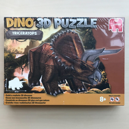3D puzzel dino dinosaurussen : Nieuw. Triceratops 18 x 33 cm.