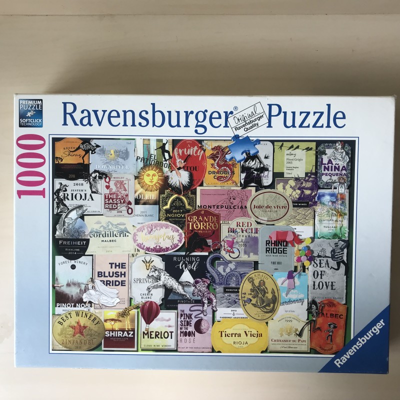 Wijnetiketten. Wijnlabels. Puzzel 1000 stukjes