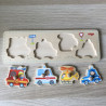 Haba: Puzzelplankje Knopjespuzzel : hulpvoertuigen. 4 stukjes