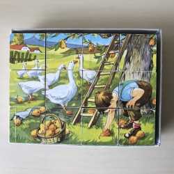 Nostalgische blokkenpuzzel. 12 blokken.