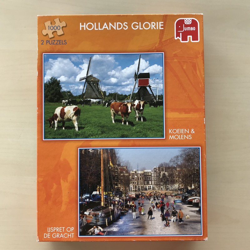 Hollands Glorie : Koeien en molens en IJspret op de gracht. 2 x 1000 stukjes