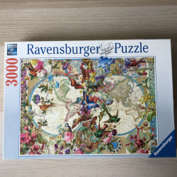 Flora en fauna wereldkaart. 3000 stukjes.