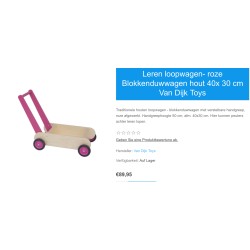 Van Dijk Toys : Houten loopwagen.