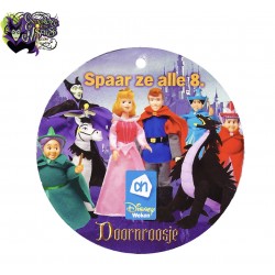 Prinsessen : Stoffen Doornroosje( 18 cm.) met prins ( 19  cm.) en paard( rug 11 cm.)