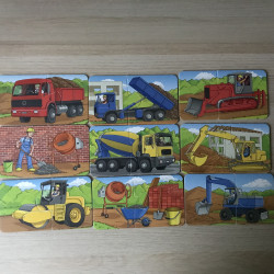 My first puzzles. Bouwvoertuigen