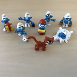 Smurfen : 8 stuks. 4 cm. hoog. AH spaaractie.
