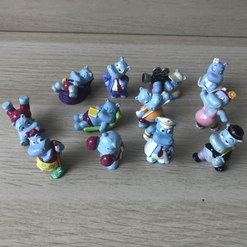 Verrassingsei figuren : 12 stuks nijlpaarden