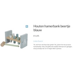 Little Dutch: Houten hamerbankje