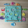 Puzzelplankje  : 10 stukjes. Magnetisch visjes vangen