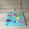 Puzzelplankje  : 10 stukjes. Magnetisch visjes vangen