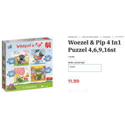 Woezel & Pip : 4 puzzels. 4, 6, 9 en 16 stukken