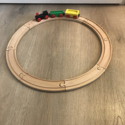 Houten treinbaan.