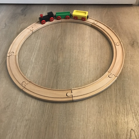 Houten treinbaan.