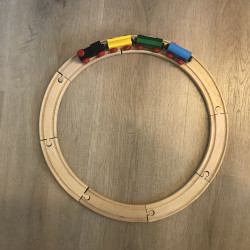 Houten treinbaan.