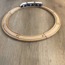 Houten treinbaan.