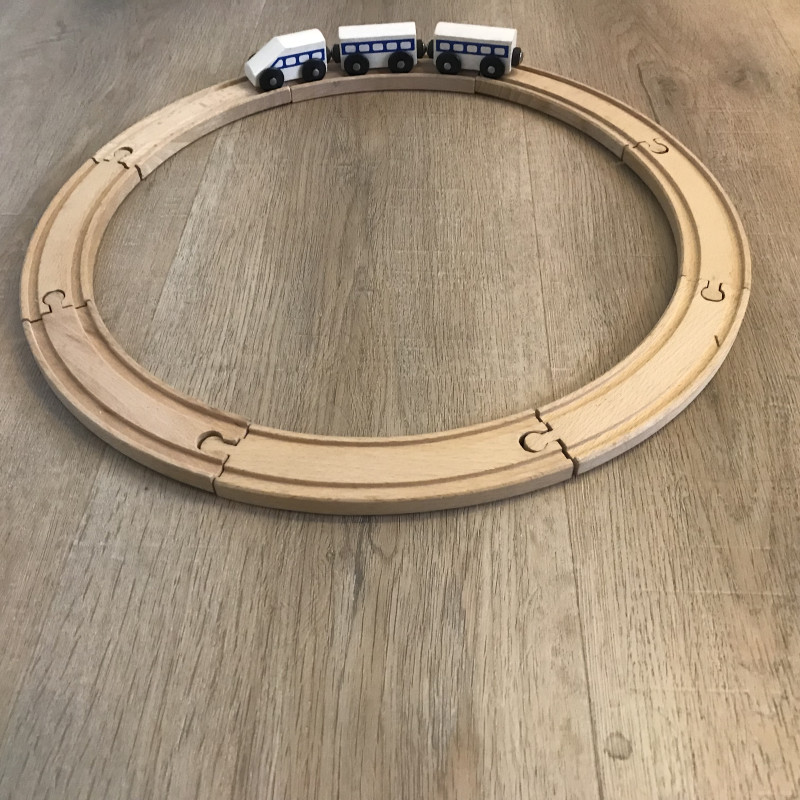 Houten treinbaan.