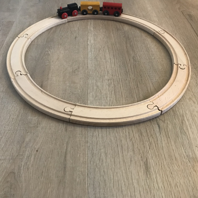Houten treinbaan.