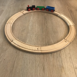 Houten treinbaan.