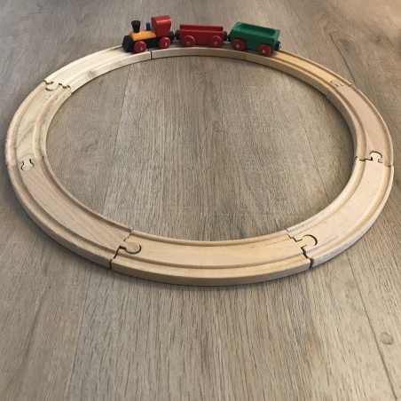 Houten treinbaan.