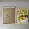 Houtenpuzzel.  12  stukjes. pantertje