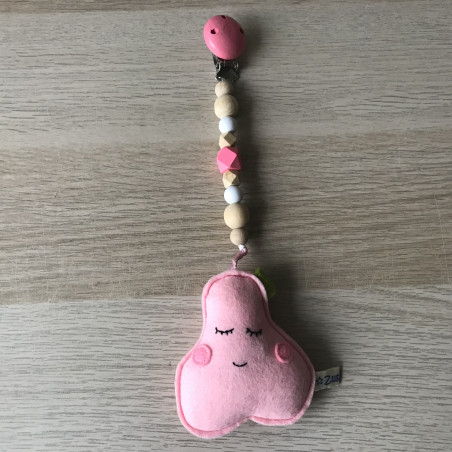 Speenkoord Zussekus: Nieuw. roze peer.