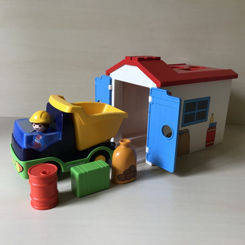 123 Playmobil : Garage met vuilniswagen. (70184)
