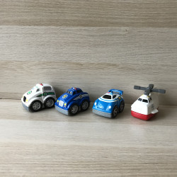 Megabloks : 2x politiewagens, 1ambulance en een helikopter ( als ambulance)