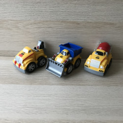Megabloks : Een takelwagen, een shovel en een betonmixer.
