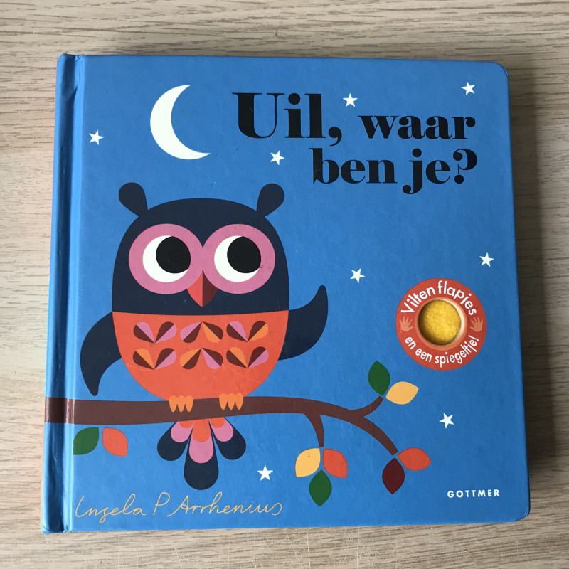 Uil, waar ben je?. Flapjesboek. Vilten flapjes en spiegeltje