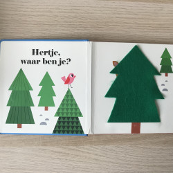 Uil, waar ben je?. Flapjesboek. Vilten flapjes en spiegeltje