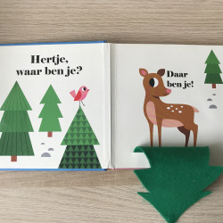 Uil, waar ben je?. Flapjesboek. Vilten flapjes en spiegeltje