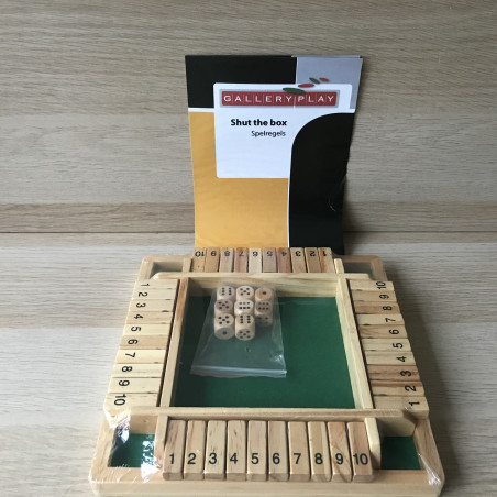 Shut The Box. Voor 4 personen. Spel verbetert rekenvaardigheid. Ongebruikt.