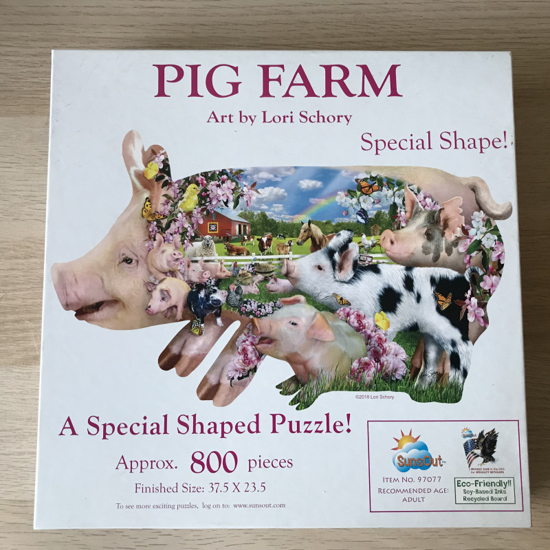 Sunsout Pig Farm : Vormenpuzzel shaped 800 stukjes